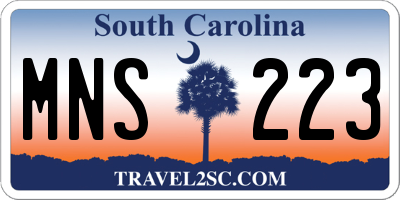 SC license plate MNS223