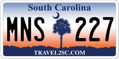 SC license plate MNS227