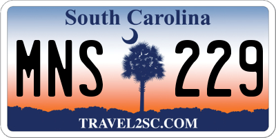 SC license plate MNS229