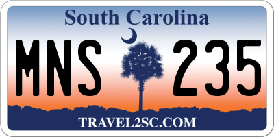 SC license plate MNS235