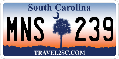 SC license plate MNS239