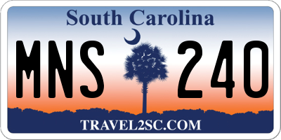 SC license plate MNS240