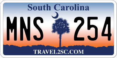 SC license plate MNS254