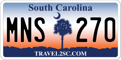 SC license plate MNS270