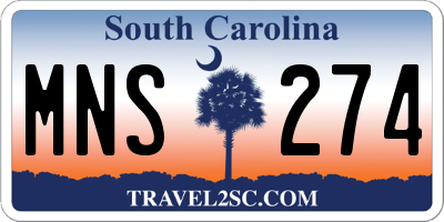 SC license plate MNS274