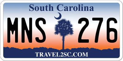 SC license plate MNS276