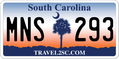 SC license plate MNS293