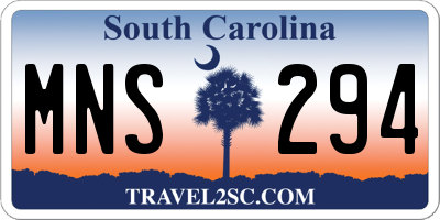 SC license plate MNS294