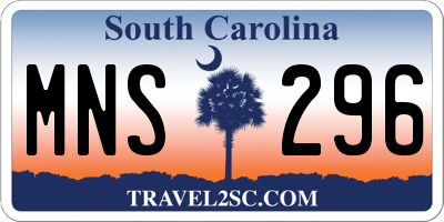 SC license plate MNS296