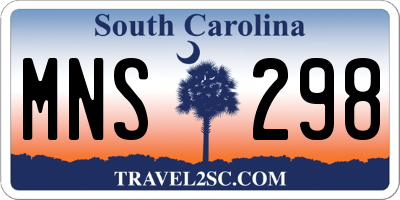 SC license plate MNS298