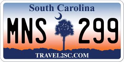 SC license plate MNS299