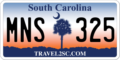 SC license plate MNS325