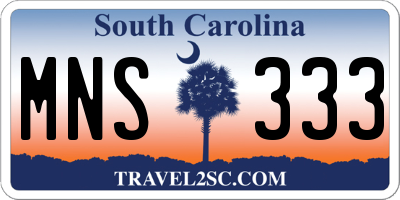 SC license plate MNS333