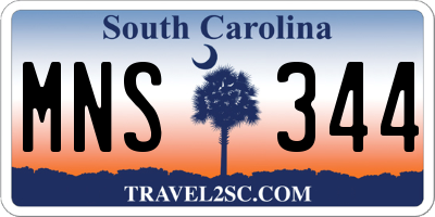 SC license plate MNS344