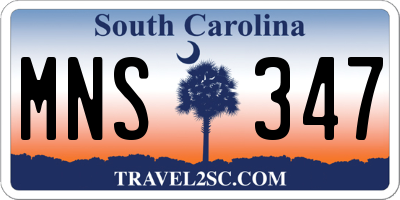 SC license plate MNS347