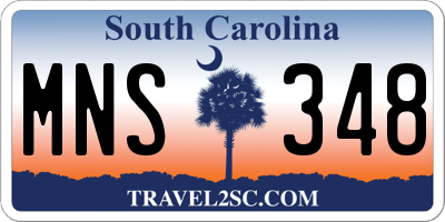 SC license plate MNS348