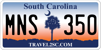 SC license plate MNS350