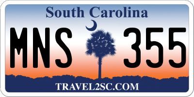 SC license plate MNS355