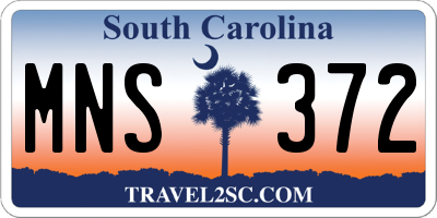 SC license plate MNS372