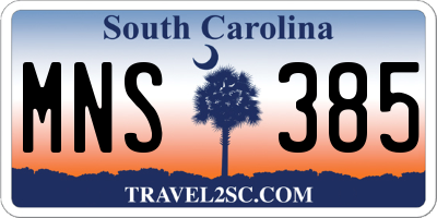 SC license plate MNS385