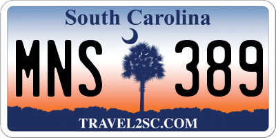 SC license plate MNS389