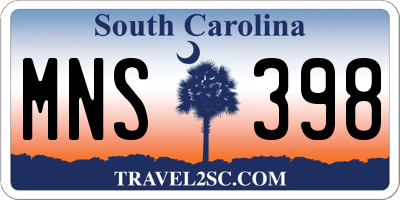 SC license plate MNS398