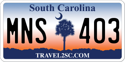SC license plate MNS403