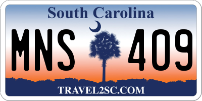 SC license plate MNS409