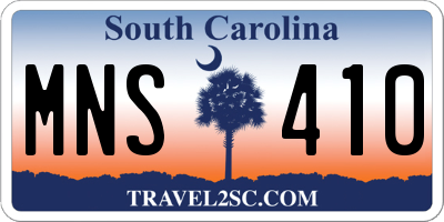 SC license plate MNS410