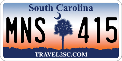 SC license plate MNS415