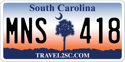 SC license plate MNS418