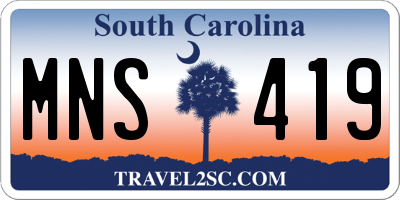 SC license plate MNS419