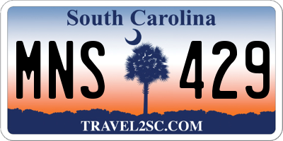 SC license plate MNS429
