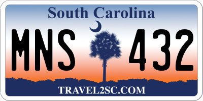 SC license plate MNS432