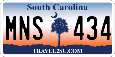 SC license plate MNS434