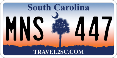 SC license plate MNS447