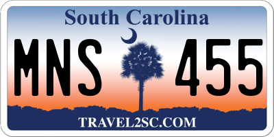 SC license plate MNS455