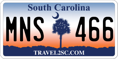 SC license plate MNS466