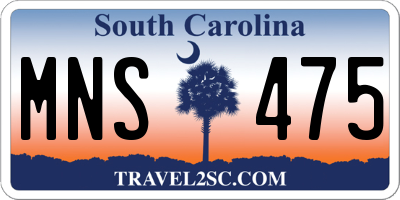 SC license plate MNS475
