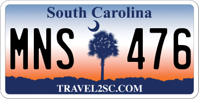 SC license plate MNS476