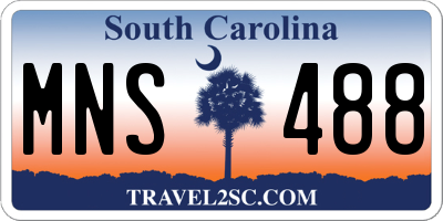 SC license plate MNS488