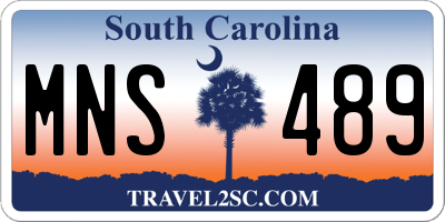SC license plate MNS489