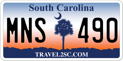 SC license plate MNS490
