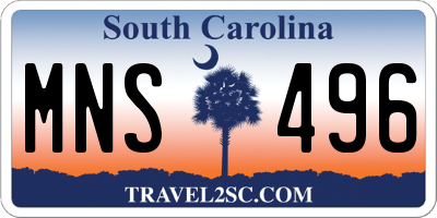 SC license plate MNS496
