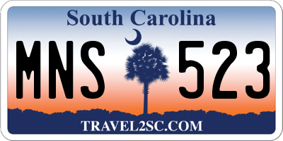 SC license plate MNS523
