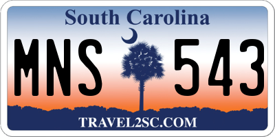 SC license plate MNS543