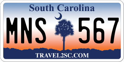 SC license plate MNS567