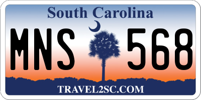 SC license plate MNS568