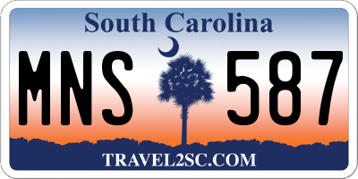 SC license plate MNS587