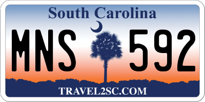 SC license plate MNS592